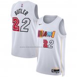 Maglia Miami Heat Jimmy Butler NO 22 Citta 2022-23 Bianco