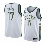 Maglia Milwaukee Bucks Bucks Pau Gasol #17 Association 2018 Bianco