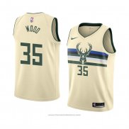 Maglia Milwaukee Bucks Christian Wood #35 Citta 2018 Crema