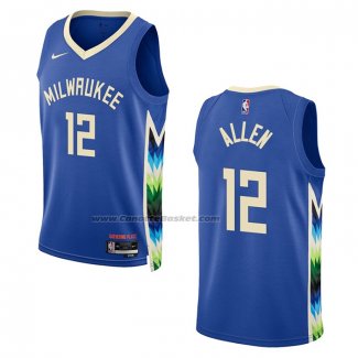 Maglia Milwaukee Bucks Grayson Allen #12 Citta 2022-23 Blu