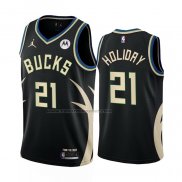 Maglia Milwaukee Bucks Jrue Holiday #21 Statement 2022-23 Nero