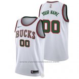 Maglia Milwaukee Bucks Nike Personalizzate 2017-18 Bianco