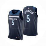 Maglia Minnesota Timberwolves Anthony Edwards No 5 Icon 2024-25 Blu