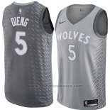 Maglia Minnesota Timberwolves Gorgui Dieng #5 Citta 2018 Grigio