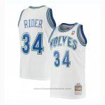 Maglia Minnesota Timberwolves Isaiah Rider #34 Mitchell & Ness 1995-96 Bianco