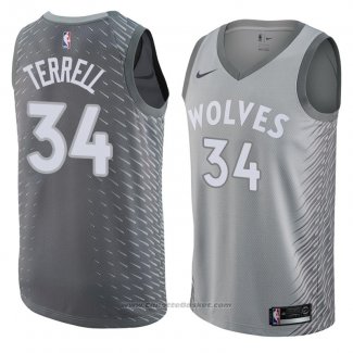 Maglia Minnesota Timberwolves Jarojo Terrell #34 Citta 2018 Grigio