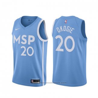 Maglia Minnesota Timberwolves Josh Okogie #20 Citta 2019-20 Blu