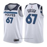 Maglia Minnesota Timberwolves Taj Gibson #67 Association 2017-18 Bianco