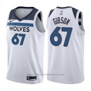 Maglia Minnesota Timberwolves Taj Gibson #67 Association 2017-18 Bianco