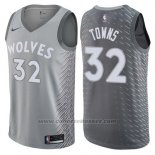 Maglia Minnesota Timberwolves Towns #32 Citta 2017-18 Grigio