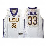 Maglia NCAA LSU Tigers Shaquille O'Neal #33 Bianco