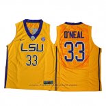 Maglia NCAA LSU Tigers Shaquille O'Neal #33 Giallo