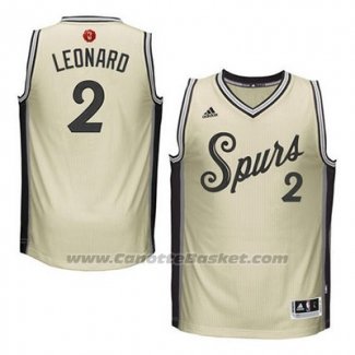 Maglia Natale 2015 San Antonio Spurs Kawhi Leonard #2 Bianco