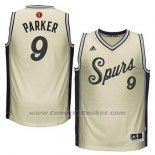 Maglia Natale 2015 San Antonio Spurs Tony Parker #9 Bianco