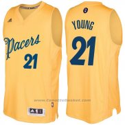 Maglia Natale 2016 Indiana Pacers Thaddeus Young #21 Or