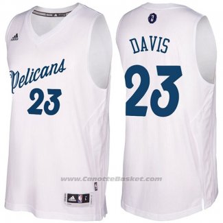 Maglia Natale 2016 New Orleans Pelicans Anthony Davis #23 Bianco