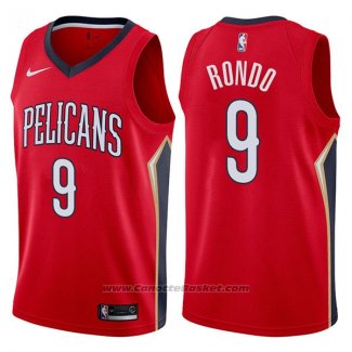 Maglia New Orleans Pelicans Rajon Rondo #9 Statement 2017-18 Rosso