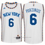 Maglia New York Knicks Kristaps Porzingis #6 Retro Bianco