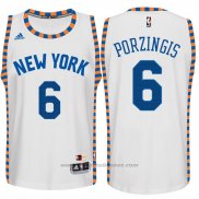 Maglia New York Knicks Kristaps Porzingis #6 Retro Bianco