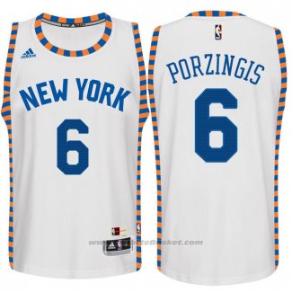 Maglia New York Knicks Kristaps Porzingis #6 Retro Bianco