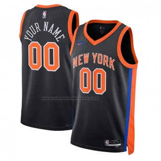 Maglia New York Knicks Personalizzate Citta 2022-23 Nero