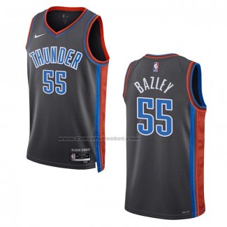 Maglia Oklahoma City Thunder Darius Bazley #55 Citta 2022-23 Grigio