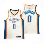 Maglia Oklahoma City Thunder Russell Westbrook NO 0 Association Bianco