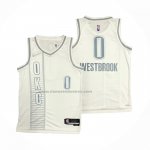 Maglia Oklahoma City Thunder Russell Westbrook #0 Citta 2021-22 Bianco