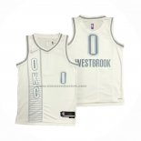 Maglia Oklahoma City Thunder Russell Westbrook #0 Citta 2021-22 Bianco