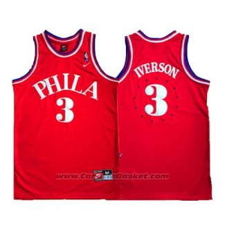 Maglia Philadelphia 76ers Allen Iverson #3 Retro 1964 Rosso