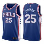 Maglia Philadelphia 76ers Ben Simmons #25 2017-18 Blu