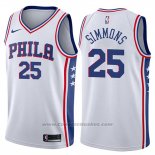 Maglia Philadelphia 76ers Ben Simmons #25 Association 2017-18 Bianco