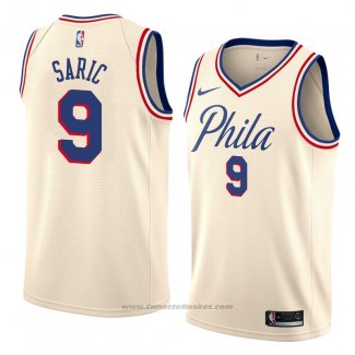 Maglia Philadelphia 76ers Dario Saric #9 Citta 2018 Crema