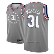 Maglia Philadelphia 76ers Mike Muscala #31 Citta 2018-19 Grigio