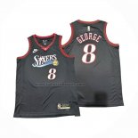 Maglia Philadelphia 76ers Paul George No 8 Classic 2025-26 Nero