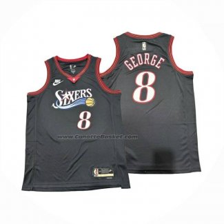 Maglia Philadelphia 76ers Paul George No 8 Classic 2025-26 Nero