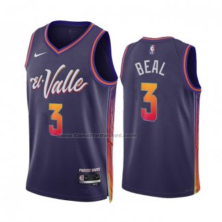 Maglia Phoenix Suns Bradley Beal #3 Citta 2023-24 Viola