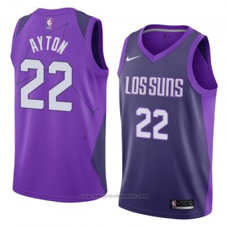 Maglia Phoenix Suns Deandre Ayton #22 Citta 2017-18 Viola