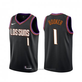 Maglia Phoenix Suns Devin Booker #1 Citta 2019-20 Nero