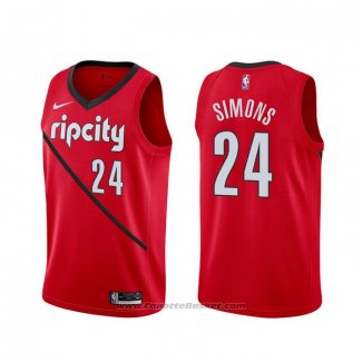 Maglia Portland Trail Blazers Anfernee Simons #24 Earned Rosso