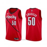 Maglia Portland Trail Blazers Caleb Swanigan #50 Earned Rosso