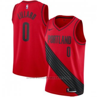 Maglia Portland Trail Blazers Damian Lillard #0 2017-18 Rosso