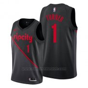 Maglia Portland Trail Blazers Evan Turner #1 Citta 2019 Nero