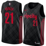 Maglia Portland Trail Blazers Noah Vonleh #21 Citta 2018 Nero