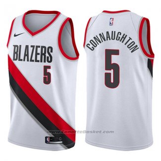 Maglia Portland Trail Blazers Pat Connaughton #5 Swingman Association 2017-18 Bianco