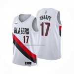 Maglia Portland Trail Blazers Shaedon Sharpe No 17 Association 2025-26 Bianco