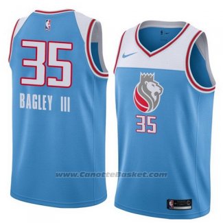 Maglia Sacramento Kings Bagley III #35 Citta 2017-18 Blu