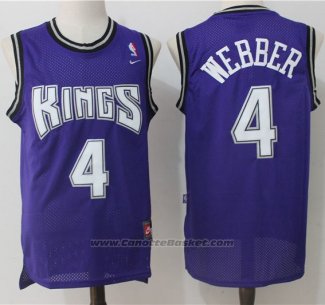 Maglia Sacramento Kings Chris Webber #4 Retro Viola