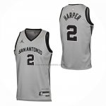 Maglia San Antonio Spurs Dylan Harper No 2 Statement 2025-26 Grigio