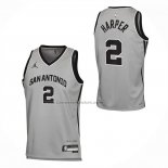 Maglia San Antonio Spurs Dylan Harper No 2 Statement 2025-26 Grigio